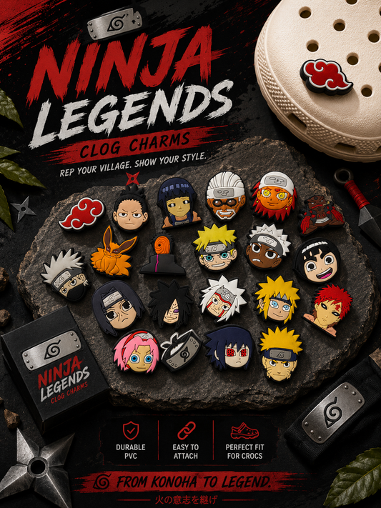 Ninja Legends Anime Clog Charms Set – Hero & Villain PVC Shoe Charms (18 Pack)