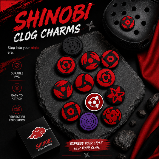 Shinobi Ninja Eye Clog Charms Set – Anime Inspired Shoe Accessories for Crocs (10 Pack)
