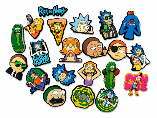 Multiverse Madness Clog Charms Set – Sci-Fi Cartoon PVC Shoe Charms (18 Pack)