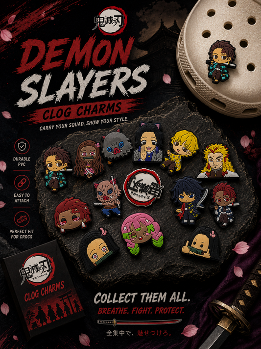 Demon Hunters Anime Clog Charms Set – PVC Shoe Charms Collection (13 Pack)