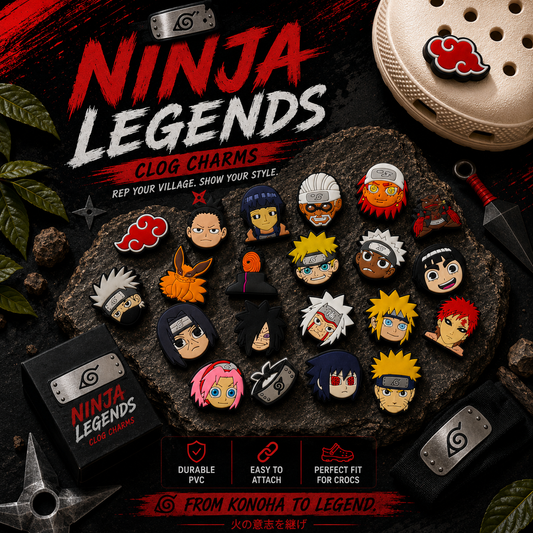Ninja Legends Anime Clog Charms Set – Hero & Villain PVC Shoe Charms (18 Pack)